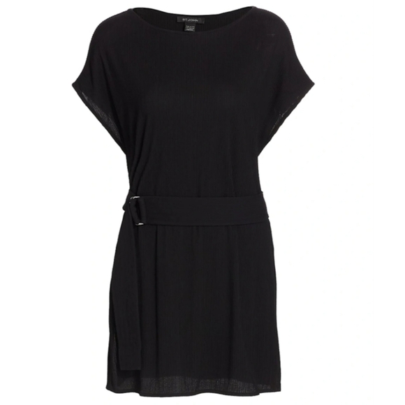 St John Belted Plisse Textured Jersey Tunic Top In Caviar Size S NWT'S - Picture 2 of 13